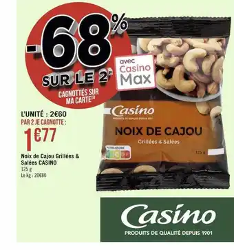 Noix de cajou grillées & salées casino