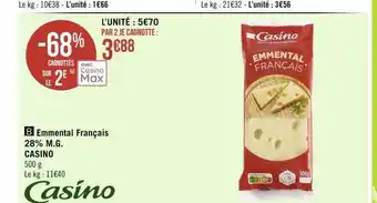 Emmental français 28% m.g. casino