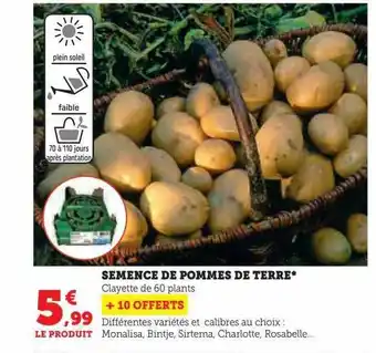 Hyper U Semence de pommes de terre offre