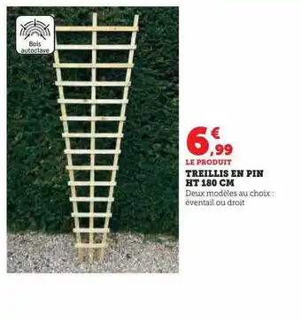 Hyper U Treillis en pin ht 180 cm offre
