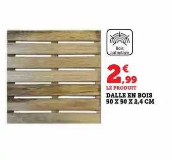 Hyper U Dalle en bois 50 x 50 x 2,4 cm offre