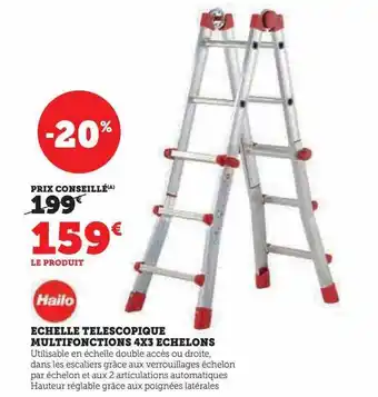 Hyper U Échelle télescopique multifonction 4 x 3 échelons offre