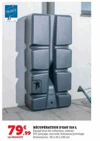 Hyper U Récupérateur d'eau 310 l offre