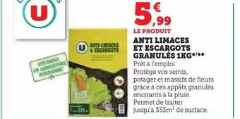 Hyper U Anti limaces et escargots granulés 1 kg offre