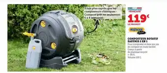 Hyper U Composteur rotatif easymis 2 en 1 offre