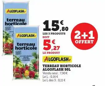 Hyper U Terreau horticole algoflash 50 l algoflash offre