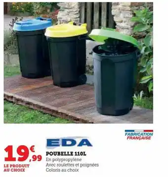 Hyper U Poubelle 110l eda offre