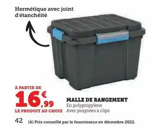 Hyper U Malle de rangement offre