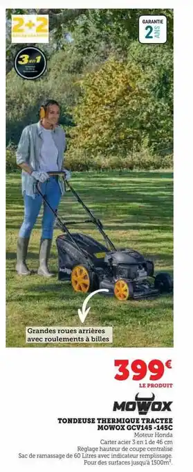 Hyper U Tondeuse thermique tractée mowok acv145-145c offre