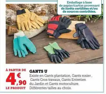 Hyper U Gants u offre