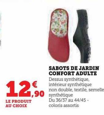 Hyper U Sabots de jardin confort adulte offre