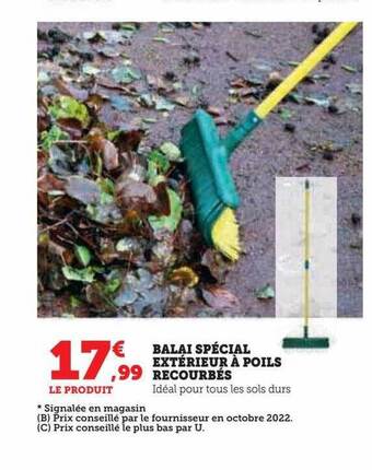 Balai spécial extérieur à poils recourbés
