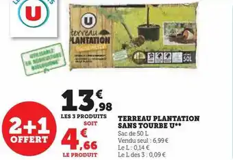 Hyper U Terreau plantation sans tourbe u offre
