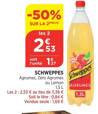 Bi1 Schweppes offre