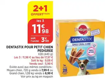 Bi1 Dentastix Pour Petit Chien Pedigree offre