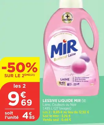 Bi1 Lessive Liquide MIR offre