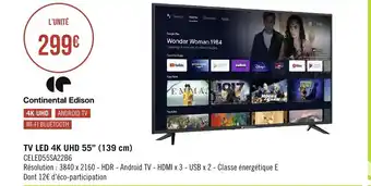 Géant Casino TV Led 4K UHD 55" (139 cm) offre