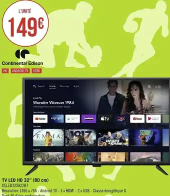 Géant Casino TV Led HD 32" (80 cm) offre