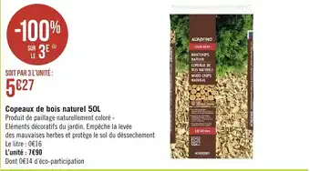 Géant Casino Copeaux De Bois Naturel 50L offre