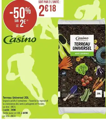 Géant Casino Terreau Universel 20L offre