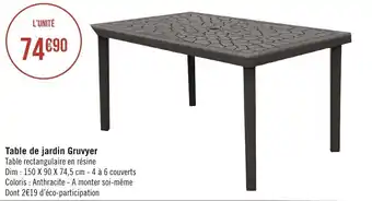 Géant Casino Table De Jardin Gruvyer offre