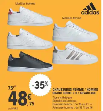 E.Leclerc Sport Chaussures Femme/Homme Grand Court 2.0/ Advantage offre