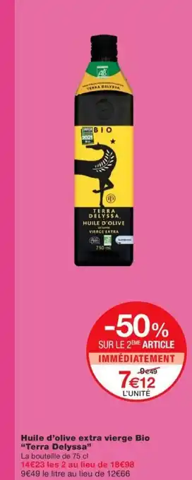 Monoprix Huile d'olive Extra Vierge Bio "Terra Delyssa" offre