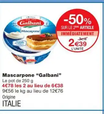 Monoprix Mascarpone "Galbani" offre