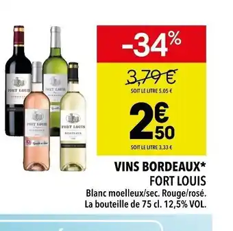 Supeco Vins Bordeaux Fort Louis offre