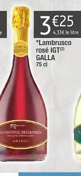Cora x Carrefour Lambrusco rosé igt galla offre