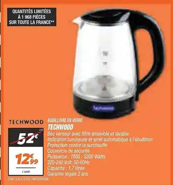 Netto Bouilloire en verre techwood offre