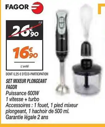 Netto Set mixeur plongeant fagor offre