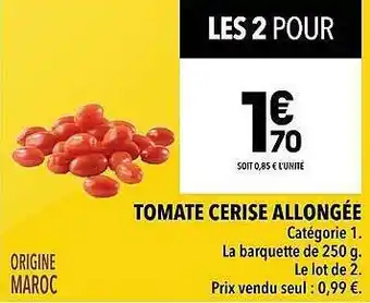 Supeco Tomate cerise allongée offre
