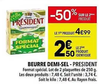 Supeco Beurre demi-sel - président offre