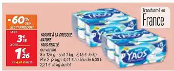 Netto Yaourt à la grecque nature yaos nestlé offre