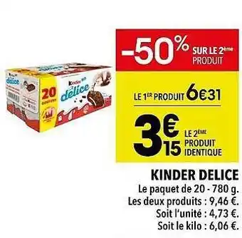 Supeco Kinder délice offre