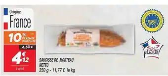 Netto Saucisse de morteau netto offre