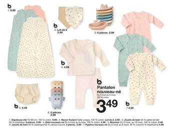 Zeeman Gigoteuse été, bavoir foulard, jouets de bain, gilet nouveau-né, bloomer, jouets de bain, pyjama nouveau-né, pantalon nouveau offre