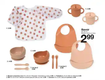 Zeeman Bavoir à manches, timbale, bol, couvert offre