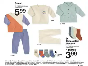 Zeeman Sweat, veste, chino, pantalon de jogging, chaussettes , chaussettes côtelées offre