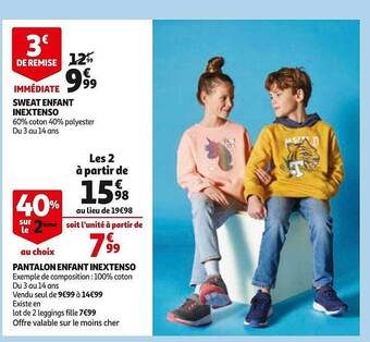 Pantalon enfant inextenso
