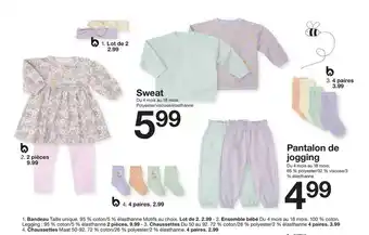 Zeeman Sweat, pantalon de jogging, bandeau, ensemble bébé, chaussettes, chaussettes offre