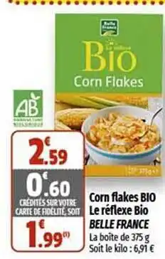 Coccimarket Corn flakes bio le réflexe bio belle france offre