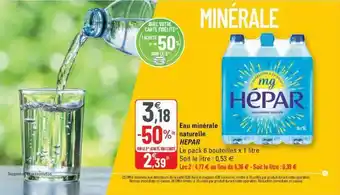 G20 Eau minérale naturelle HEPAR offre