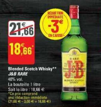 G20 Blended scotch whisky J&B RARE offre