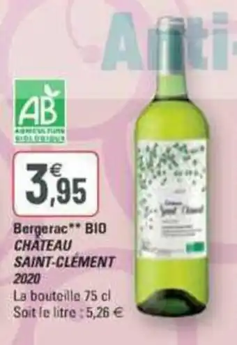 G20 Bergerac BIO CHATEAU SAINT-CLÉMENT 2020 offre
