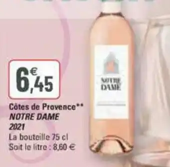 G20 Côtes de provence NOTRE DAME 2021 offre