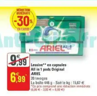Lessive en capsules all in 1 pods original ARIEL