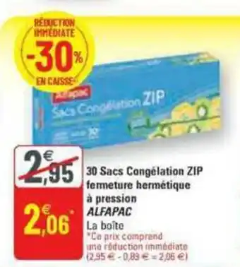 G20 30 sacs congélation ZIP fermeture hermétique à pression ALFAPAC offre