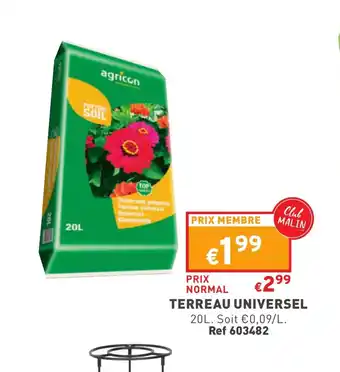 Trafic Terreau universel offre